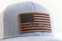Load image into Gallery viewer, Hat - We The People American Flag - Richardson 112 Hat w/ Rawhide Color Leatherette Patch
