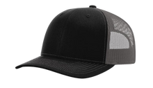 Load image into Gallery viewer, Hat - Black Front - Richardson 112 w/ Leatherette Patch (box of 24)
