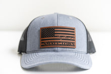 Load image into Gallery viewer, Hat - Small Town American Flag - Richardson 112 Hat w/ Rawhide Color Leatherette Patch
