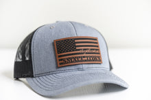 Load image into Gallery viewer, Hat - Small Town American Flag - Richardson 112 Hat w/ Rawhide Color Leatherette Patch
