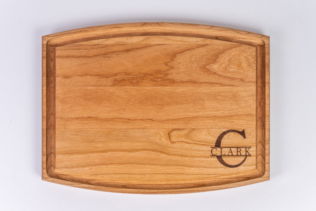 Laser Engraved Cutting Board - Arched with Juice Groove (9