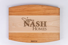 Load image into Gallery viewer, Laser Engraved Cutting Board - Arched with Juice Groove (9&quot;x12&quot;x3/4&quot;) / Mixed Cherry Maple
