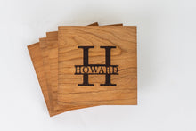 Load image into Gallery viewer, Laser Engraved Coasters - Square (4&quot;x4&quot;x5/16&quot;) (sets of 2) / Cherry
