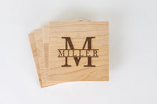 Load image into Gallery viewer, Laser Engraved Coasters - Square (4&quot;x4&quot;x5/16&quot;) (sets of 2) / Maple
